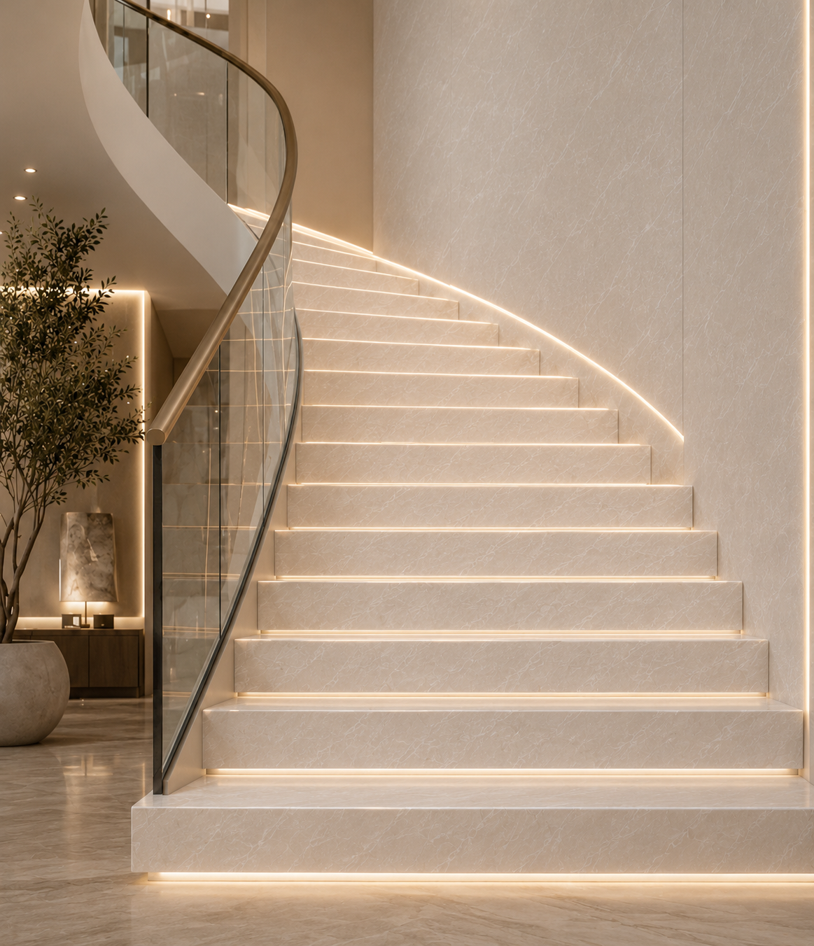 Marble staircase application