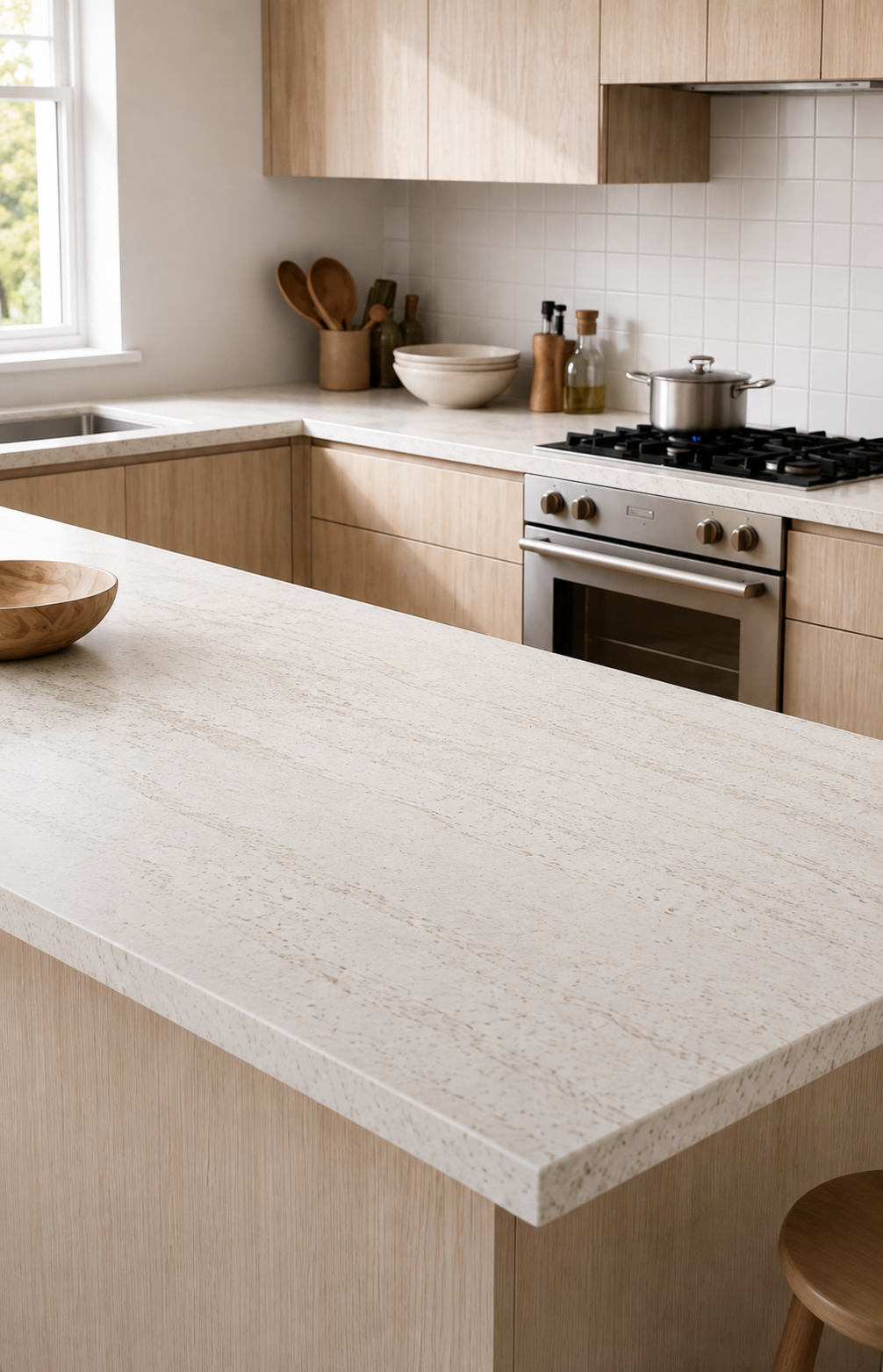 Quartz kitchen countertops installation