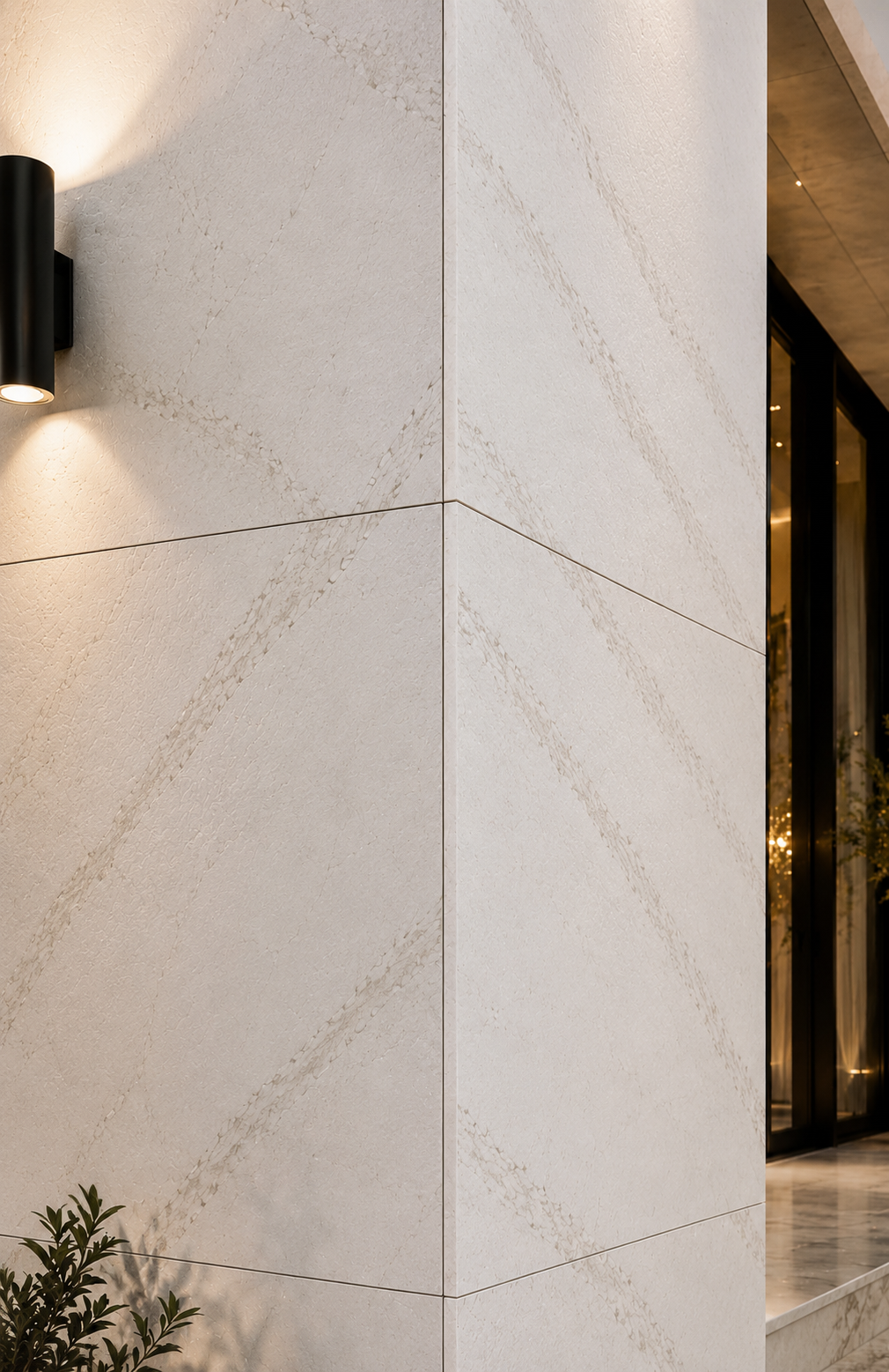 Quartz wall cladding architectural feature